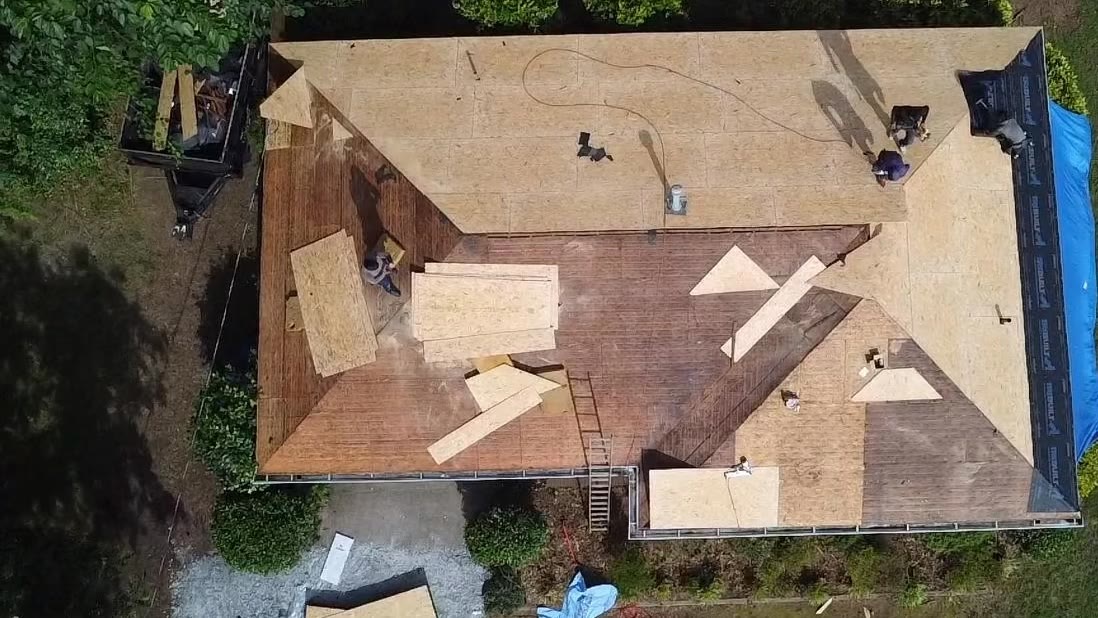 Before: Full roof replacement, down to the decking